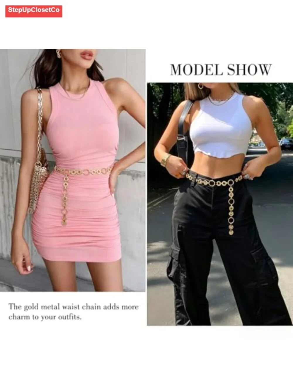 Adjustable Gold Chain Belt for Women Hip Hop Waist Body Jewelry